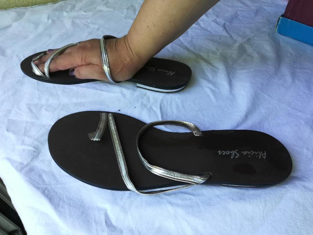 Zilveren teenslippers maat 39 – photo 19
